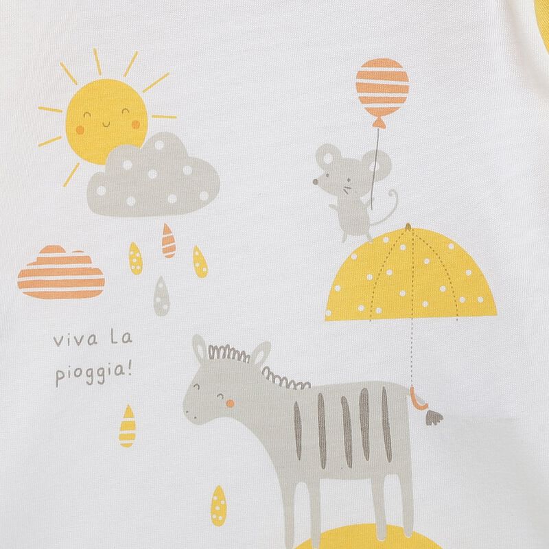 Printed Long-Sleeve Babysuit White image number 2